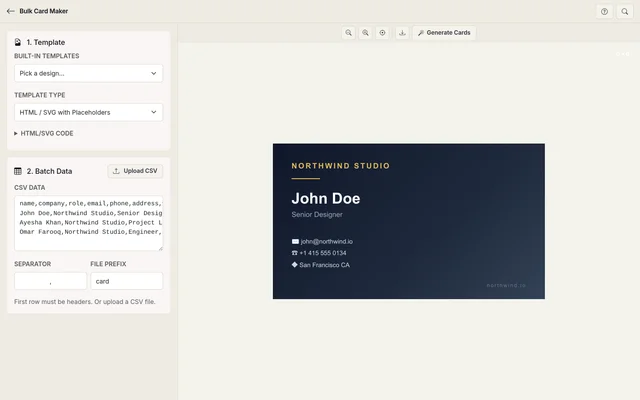 Bulk Card Maker