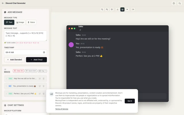 Discord Chat Generator