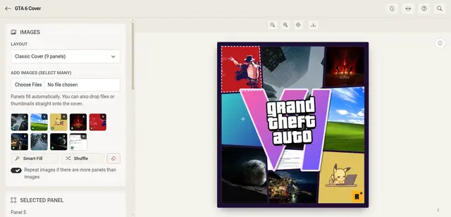 GTA 6 Cover Generator workspace