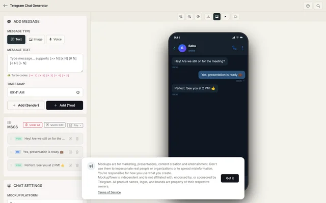 Telegram Chat Generator