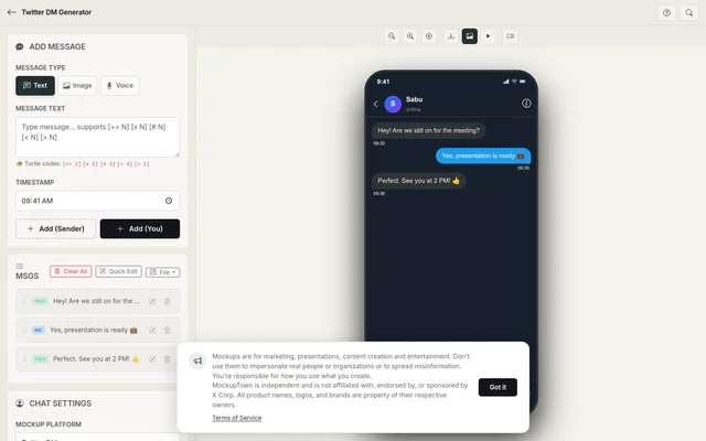 Twitter DM Generator